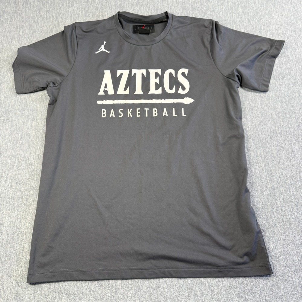 Jordan Shirt Mens Large Gray Aztecs Basketball Performance Jumpman Athletic Tee